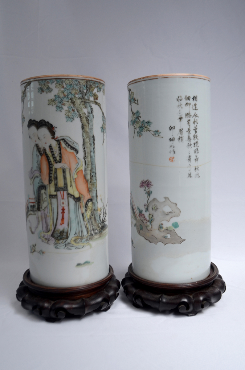 JARRONES ROULEAU DE PORCELANA CHINA - Imagen 3