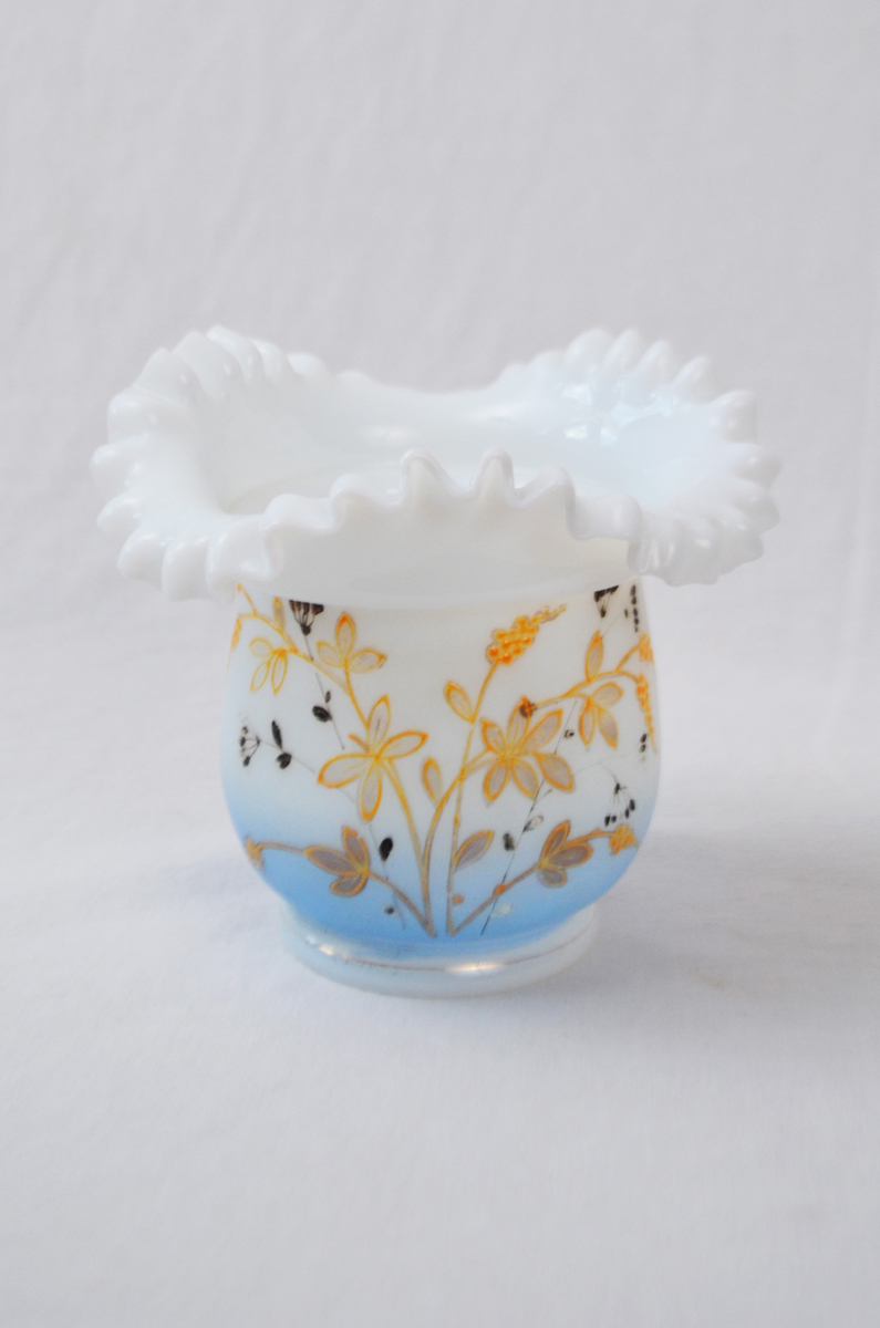 FLORERO DE CRISTALERÍA FENTON