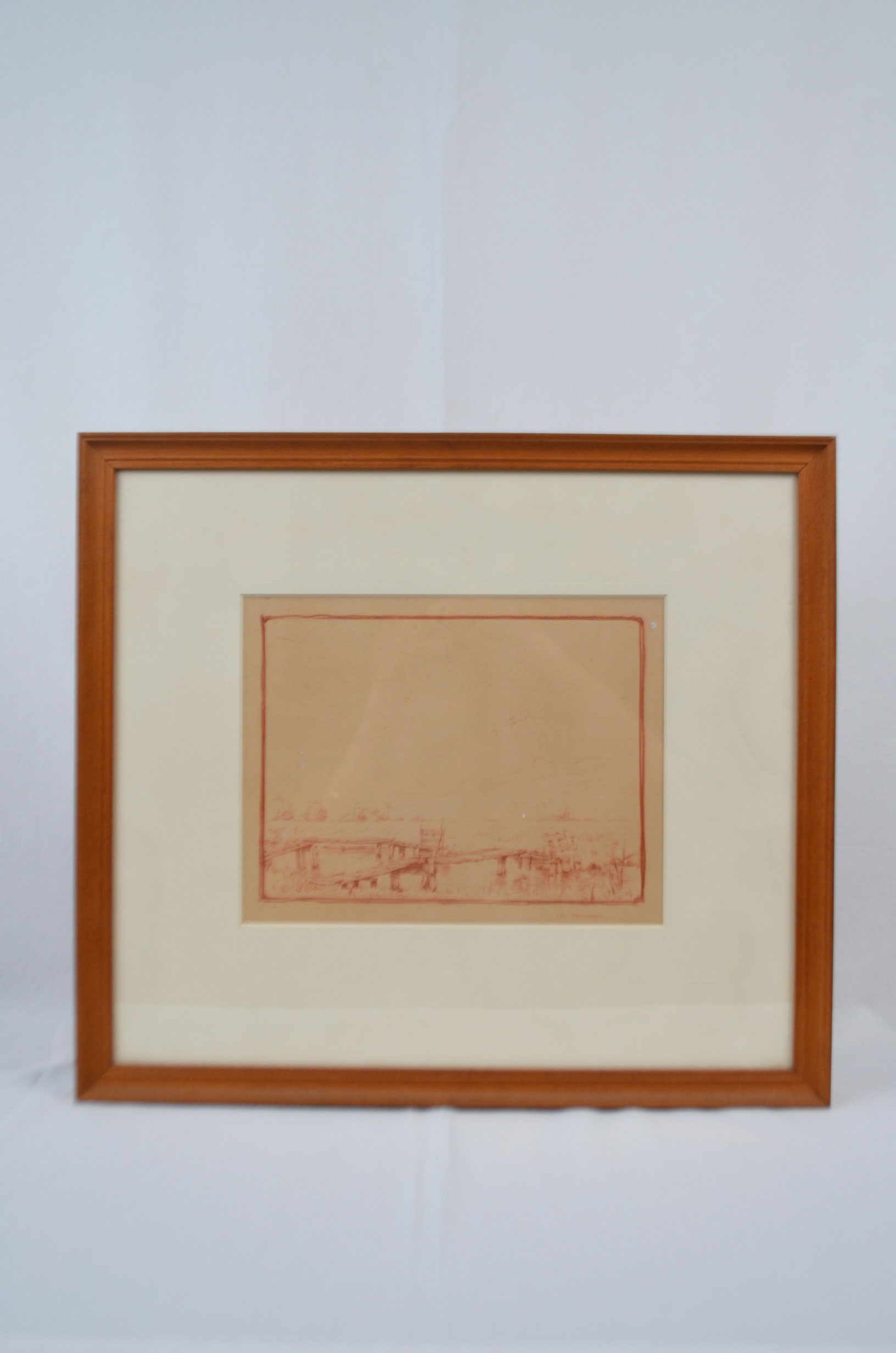 CONTÉ SANGUINA / “NEAR ROTTERDAM” / JOHN WILLIAM WADSWORTH