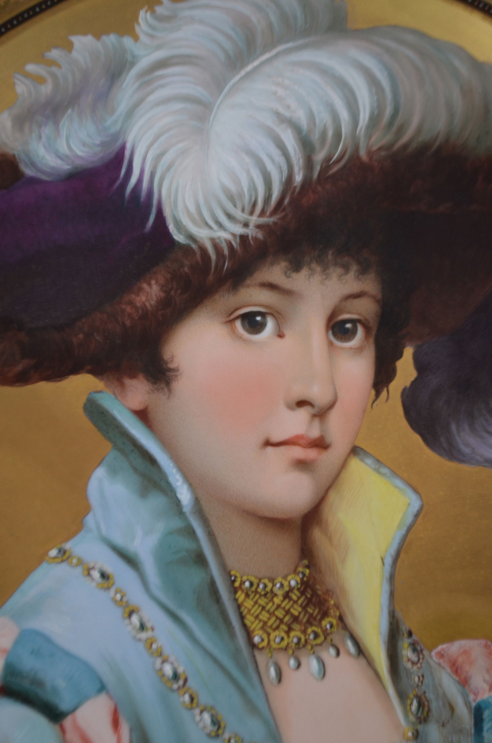PORCELANA / PINTURA A MANO / PAN DE ORO / VIENA, AUSTRIA - Imagen 2