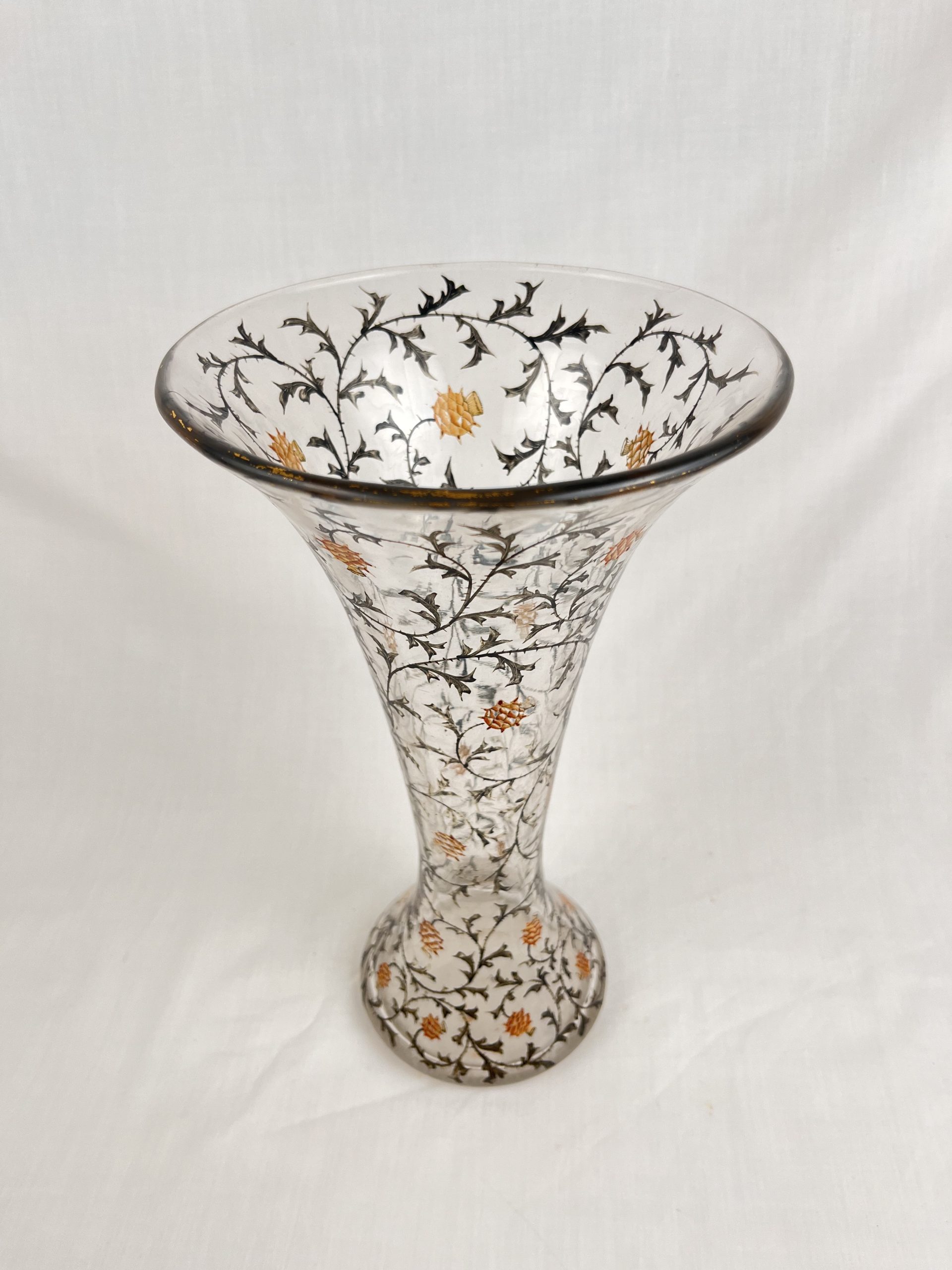 FLORERO PINTADO A MANO / DAUM NANCY / ART NOUVEAU / FRANCIA