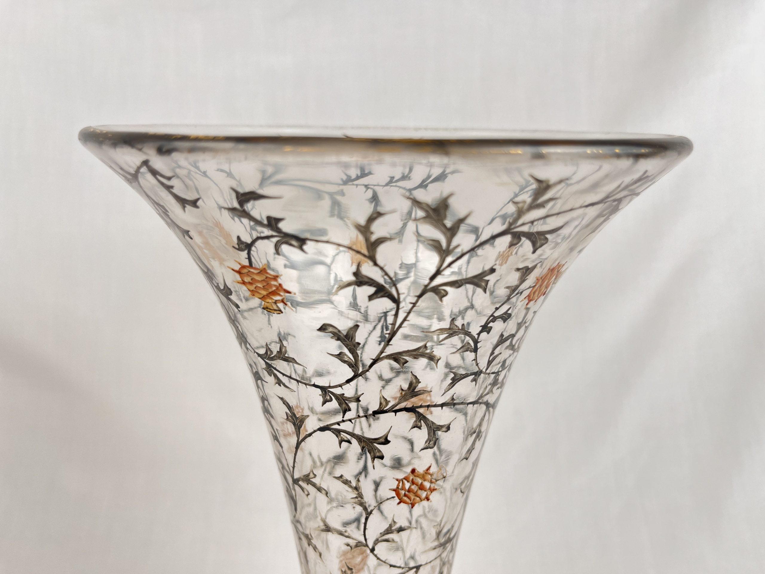 FLORERO PINTADO A MANO / DAUM NANCY / ART NOUVEAU / FRANCIA - Imagen 3