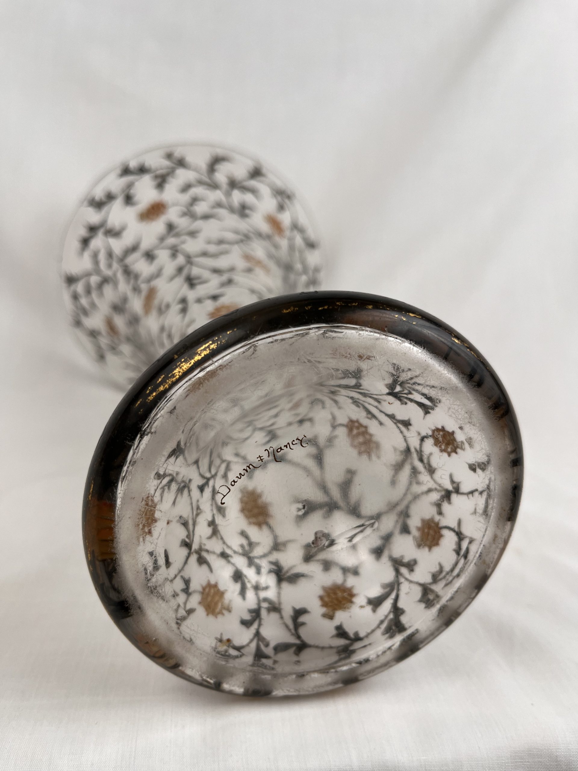 FLORERO PINTADO A MANO / DAUM NANCY / ART NOUVEAU / FRANCIA - Imagen 4