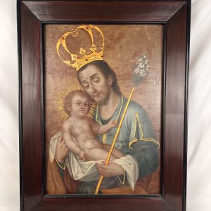 ÓLEO SOBRE LIENZO SAN JOSÉ Y EL NIÑO JESÚS